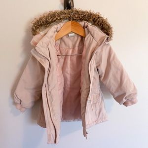 H&M hm blush toddler parka 12-18 month